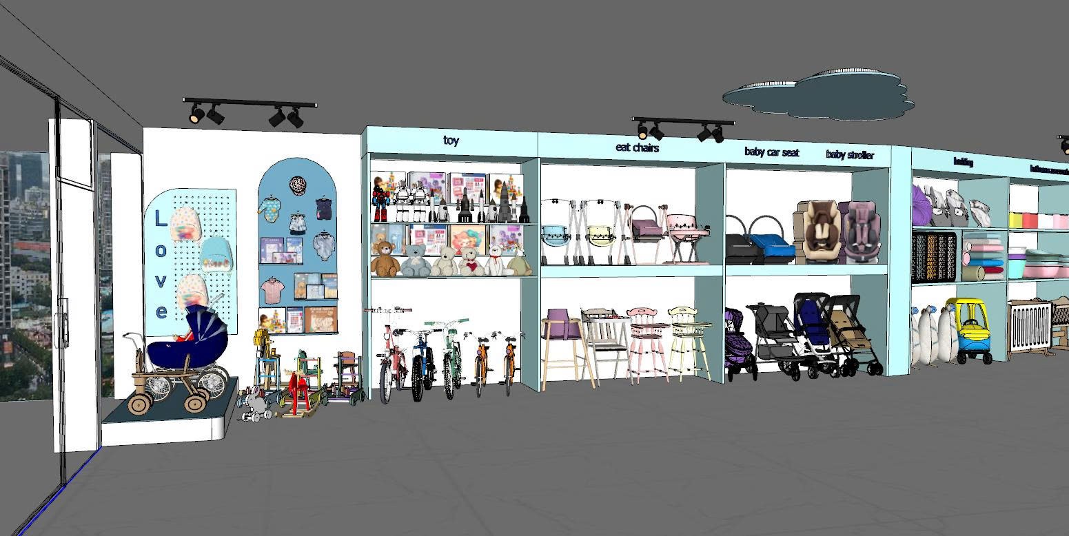 Phối cảnh 3D mặt tiền cửa hàng bé cưng.mart trước khi thi công