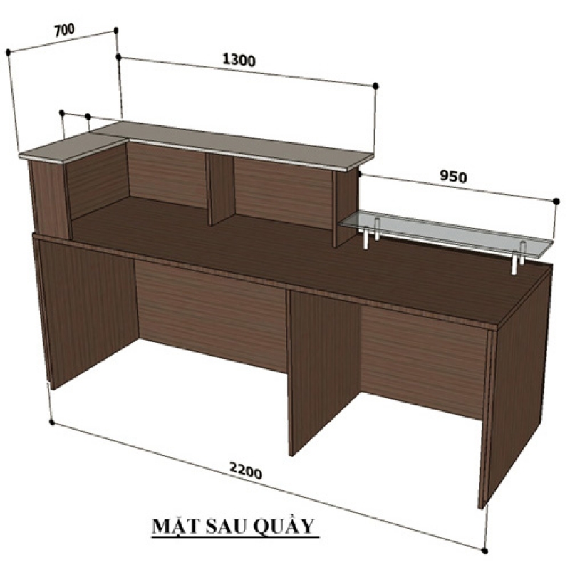 Quầy lễ tân QLT104 (2.2m) - ảnh 3