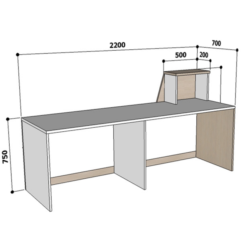 Quầy lễ tân QLT107 (2.2m) - ảnh 3