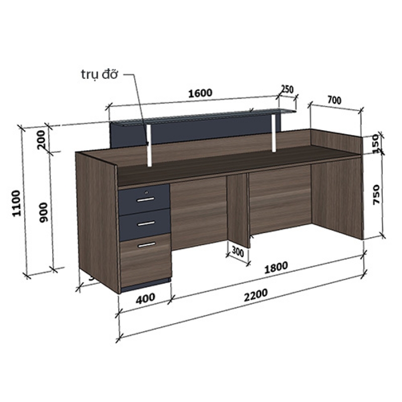 Quầy QLT109 (2.2m) - ảnh 2