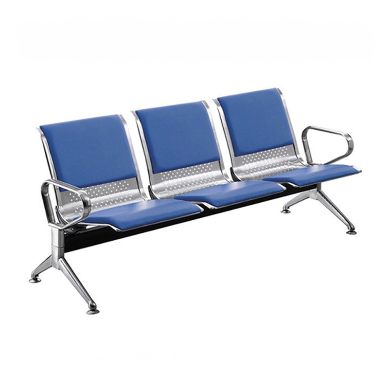 Băng ghế inox 3 chỗ SS3 đệm PVC - ảnh 1