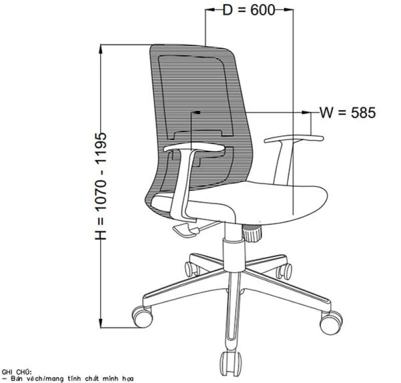 Ghế xoay lưới GL224 - ảnh 3