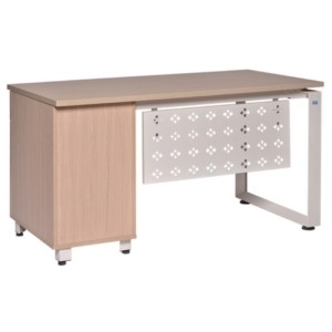 Bàn làm việc HR140HLC5 liền hộc chân sắt tam giác – Nội Thất Thanh Liêm